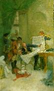 Carl Larsson omarbetat forslag till vaggmalningar i nationalmusei nedre trapphall oil painting reproduction